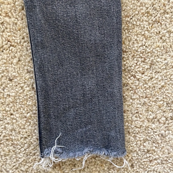 Calvin Klein dark gray denim with blowouts high rise, Size 28 raw hem - Picture 10 of 12